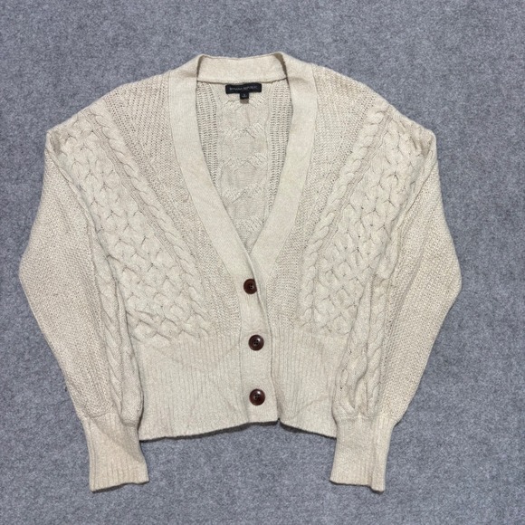 Banana Republic Sweaters - Banana Republic Cream Cable Knit Button Front Cardigan Sweater Womens Small